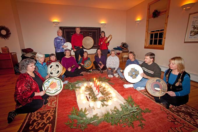 Drumming at the Winter Solstice Celebration